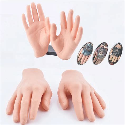 FKST 1pc 3D Fake Hand Tattoo Practice Skin Silicone Synthetic Hand Tattoo Accessory Practice ...