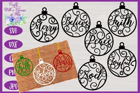 Christmas Word Ornaments SVG | Christmas Laser Cut SVG (152981) | Laser Cutting Designs | Design ...