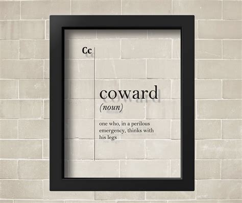 TRANSPARENT Coward Definition Print Sports Motivational Poster Friend ...