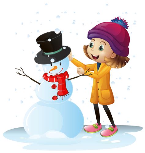 Children Playing In Snow Cartoon