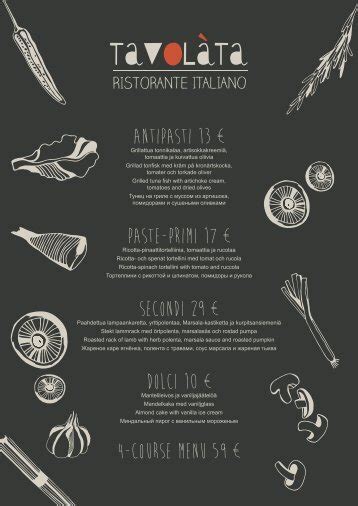 Tavolata-Menu Magazines