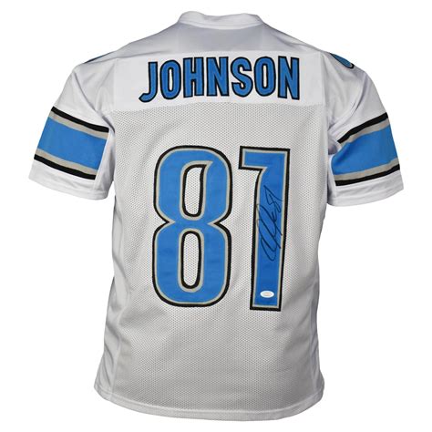 Calvin Johnson Signed Pro-Edition White Football Jersey (JSA) — RSA