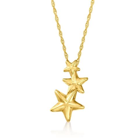 Italian 14kt Yellow Gold Shooting Star Necklace. 18" Gold Shooting Star ...