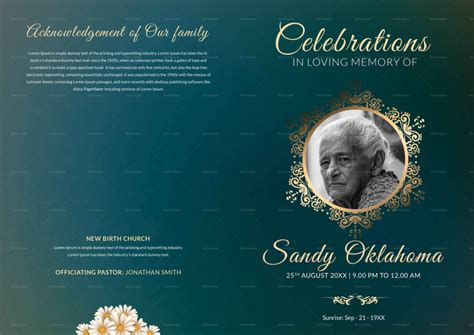 Obituary Funeral Booklet Template in Adobe Photoshop, Microsoft Word