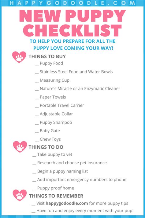 New Puppy Checklist With Printable - Happy-Go-Doodle®