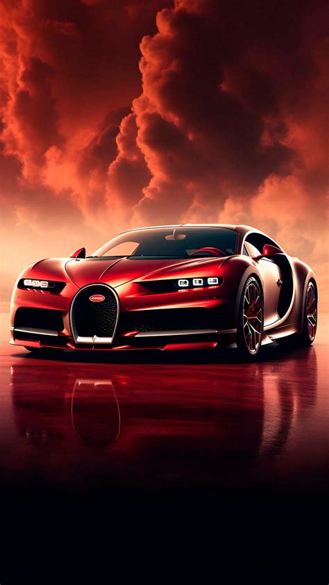 Bugatti Chiron iPhone Wallpaper 4K - Red Supercar