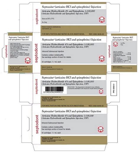 Septocaine - FDA prescribing information, side effects and uses