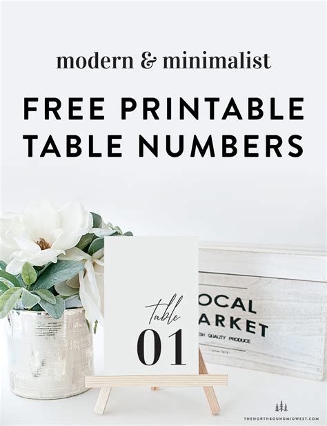 Free Printable Table Numbers | Modern & Minimalist | 1-30