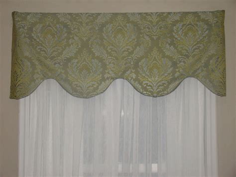 Window Valance Shaped Valance Green Light Blue by BandedPillows