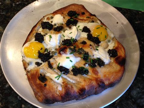 Caviar Pizza ready to break the yolks and serve :) | Pizza stone, Recipes, Food