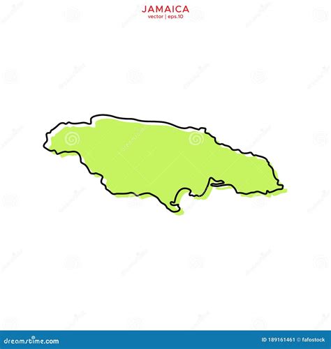 Jamaica Map Outline Vector Illustration | CartoonDealer.com #96750862