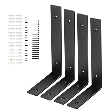 Buy SAMTSELT 4 Pack 8‘’L x 6‘’H x 1.5''W L Shelf Brackets Industrial Wall ed Shelf Supports,Iron ...