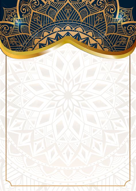 Gold Mandala Background In Wedding Invitation Card Style Pattern With ...