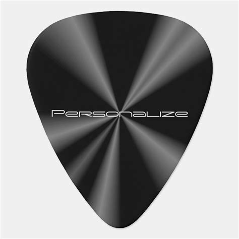 Personalize Black Metallic Guitar Pick | Zazzle