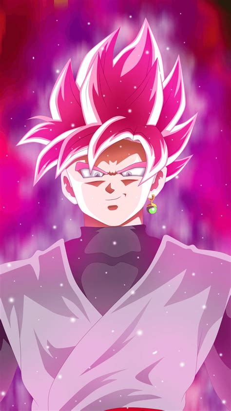 Download Black Goku With Glowing Pink Hair Wallpaper | Wallpapers.com