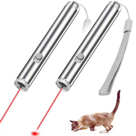 Coolrunner 2 Pack Cat Laser Pointer Chaser Toys Cat Catch the LED Light 2 in 1 Interactive Kitty ...