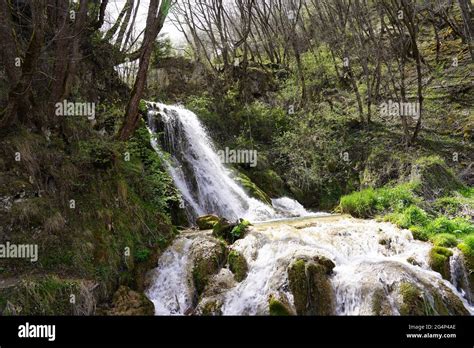 mountain waterfall in the spring Stock Photo - Alamy