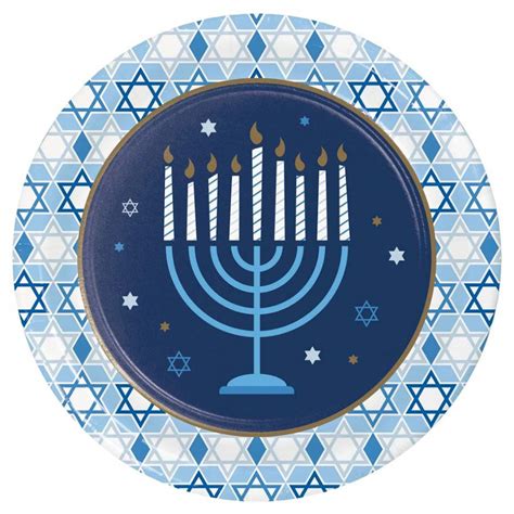 Creative Converting Hanukkah Celebration Dinner Paper Plates, 8 Ct - Shop Party Decor at H-E-B