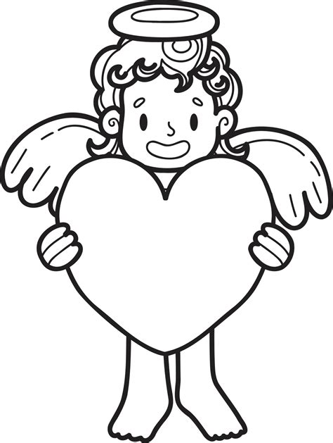 Hand Drawn cupid with heart illustration 16532905 Vector Art at Vecteezy