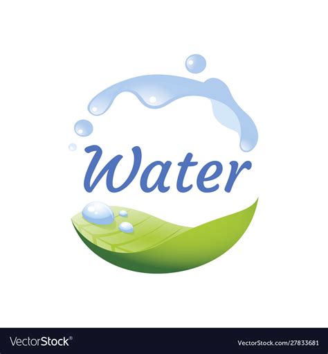 Fresh water logo spring water logo blue water Vector Image