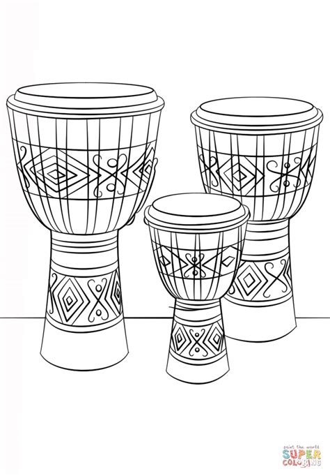 Drum Coloring Page Drums Pages Printable Djembe African Colouring To | The Best Porn Website