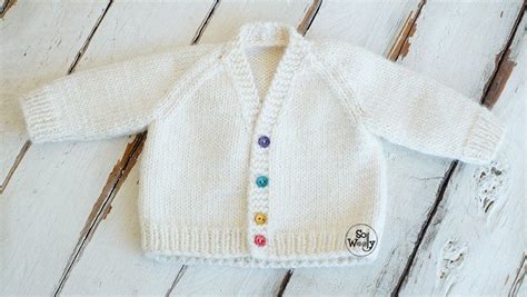 How to knit a Baby V-Neck Raglan Cardigan, step by step-So Woolly ...