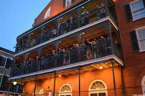 Mardi Gras Revelers on the Balconies of the Royal Sonesta Hotel on ...