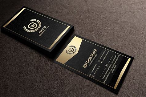 Gold And Black Business Card | Black business card, Business cards creative, Business card logo ...