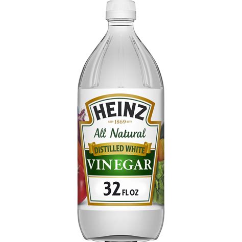 Heinz All Natural Distilled White Vinegar 5% Acidity, 32 fl oz Bottle ...