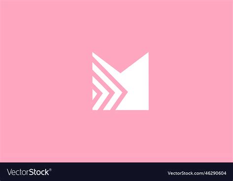 Pink geometric m alphabet letter logo icon Vector Image