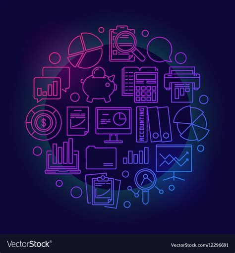 Financial accounting colorful symbol Royalty Free Vector