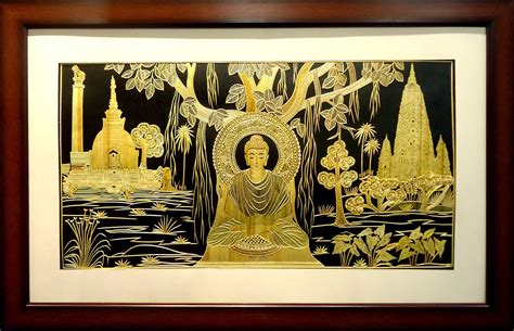 The Meditating Lord Buddha Under Banyan Tree at Bodh Gaya , India Made up with refined polished ...