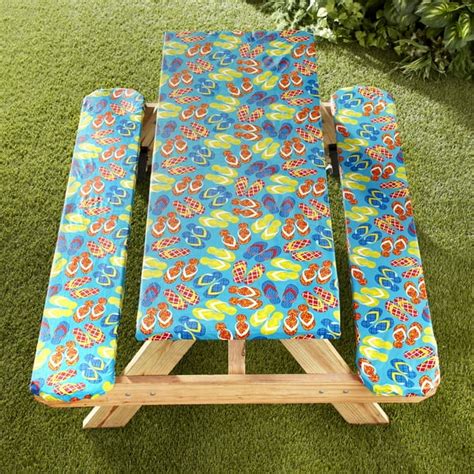 Picnic Table and Bench Seat Covers with Elastic Edges - Flip Flops - 3 ...