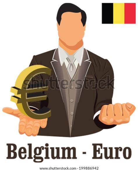 Belgium National Currency Euro Symbol Representing Stock Vector ...