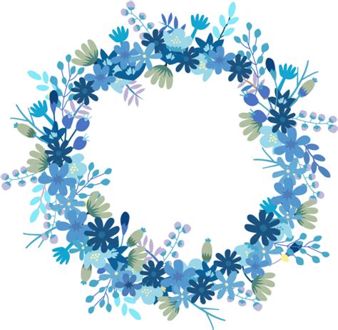 #mq #blue #flowers #flower #garden #nature #circle - Blue Floral Wreath ...