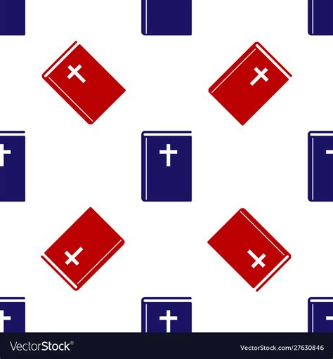 Blue and red holy bible book icon isolated Vector Image