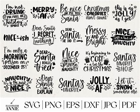 Christmas SVG Bundle Commercial use Silhouette Saying Cricut Christmas ...