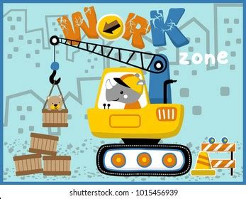 Heavy Equipment Cartoon Vector Little Animals Stock Vector (Royalty ...