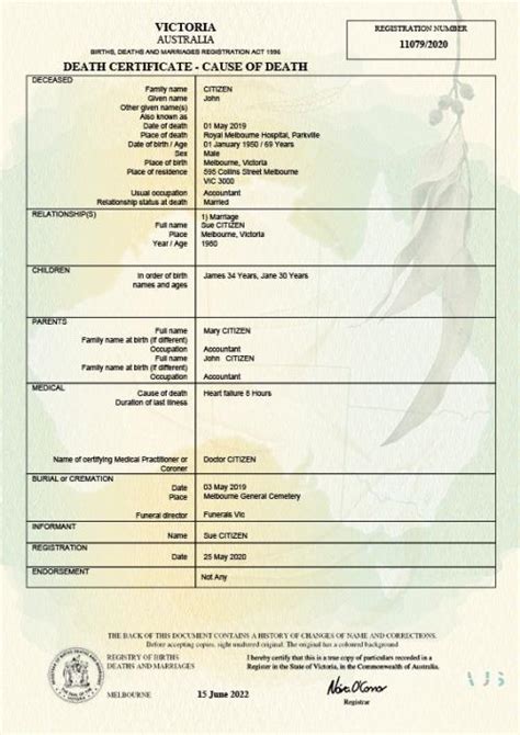 Death certificates and packages | Births Deaths and Marriages Victoria