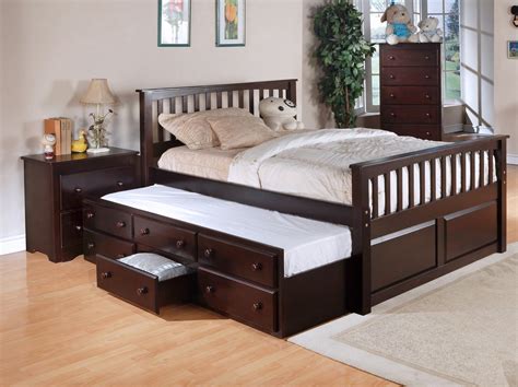 Best Quality Cappuccino Full Storage Bed with Drawer and Trundle K2049 ...