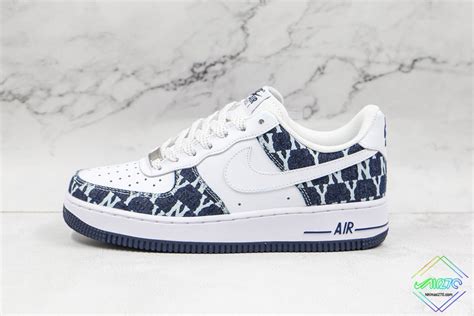 Nike Air Force 1 White Navy Blue With NY logo