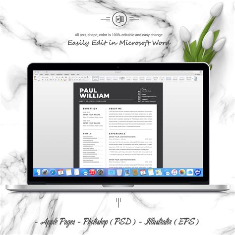 Resume Templates With Border Professional Resume Template Cv Template ...