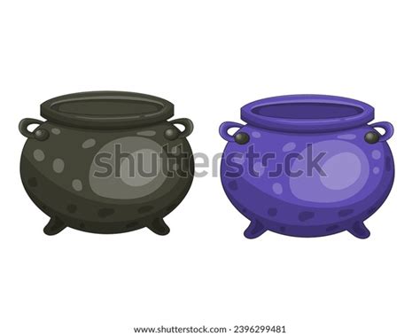 Witches Cauldron Set Isolated On White Stock Vector (Royalty Free ...