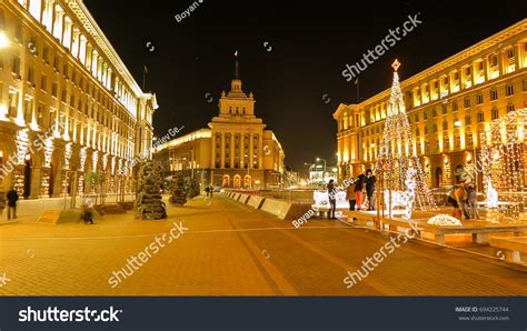 Sofia Bulgaria20122014 Night Views Downtown Sofia Stock Photo (Edit Now) 694225744