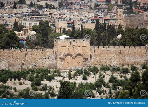 The Golden Gate from Mount of Olives, Israel Stock Image - Image of christians, faith: 74999531