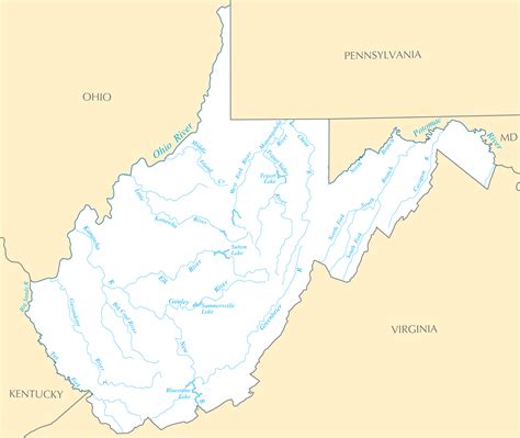 West Virginia Maps With Rivers | Virginia Map