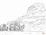 Wagon Train On The Oregon Trail coloring page  Free Printable Coloring sketch template