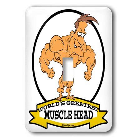 3dRose Funny Worlds Greatest Muscle Head Men Cartoon, Single Toggle Switch - Walmart.com