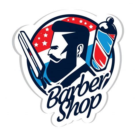 Barber shop logo Premium Vector Logo Vintage, Logo Barbier, Barbershop Design, Barbershop Ideas ...