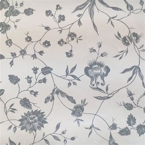 Motif Vintage Wallpaper Grey Toile Floral Vines - Etsy